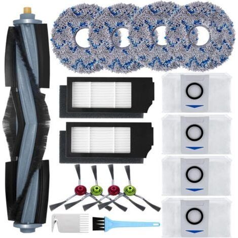 Zubehör für Ecovacs Deebot X1 Omni / X1 e Omni / X1 Turbo Staubsauger: 1 Hauptbürste, 4 Seitenbürsten, 4 Wischpads, 2 Filter, 4 Beutel, 2 Reinigungsbürsten (1/5)