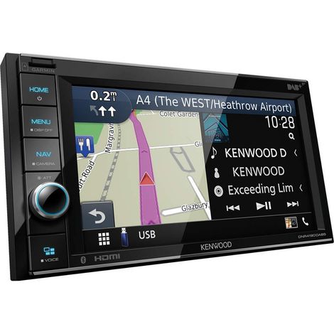 Kenwood DNR4190DABS Autoradio 2 DIN 6.2" Touch WVGA con Navigatore Garmin, DAB+, Apple CarPlay, Bluetooth 5.0, 200W
