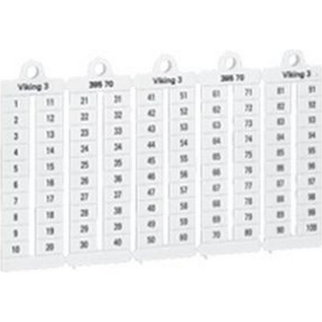 Legrand 39524 - Plaque repères bloc jonction Viking 3 - lect horiz - pas 6 - chiffres 401 à 500