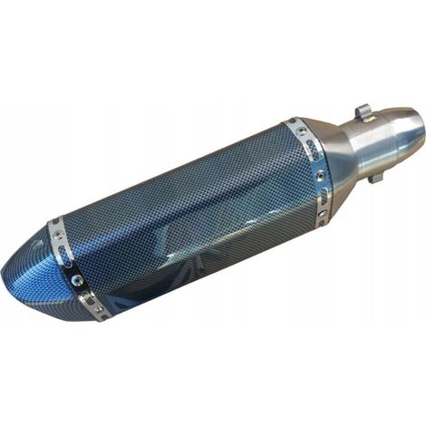 CHIGOODS 38-51mm 1.5-2"Einlass Slip On Auspuff Schalldämpfer für Motorrad mit abnehmbaren DB Killer für Street Bike Motorrad Roller Yamaha Suzuki (Kohlefaser-Stil)