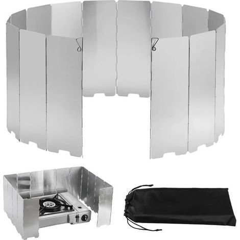 Pare-vent pour réchaud portable, 16 pièces Pare-vent pour réchaud de camping, adapté au camping et aux réchauds à gaz (1/4)