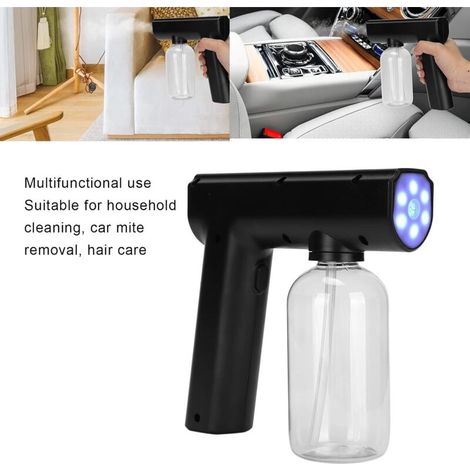 Atomizzatore portatile, pistola a nebulizzazione nanometrica, nebulizzatore elettrico igienizzante, spruzzatore per la pulizia senza fili per casa e ufficio (nero) (1/4)