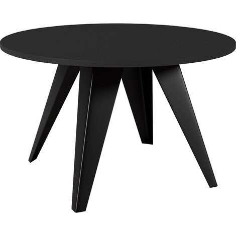 Mesa de centro Oswego 116, Negro, 50x0x0cm, Diámetro: 75, Aglomerado laminado, Redonda