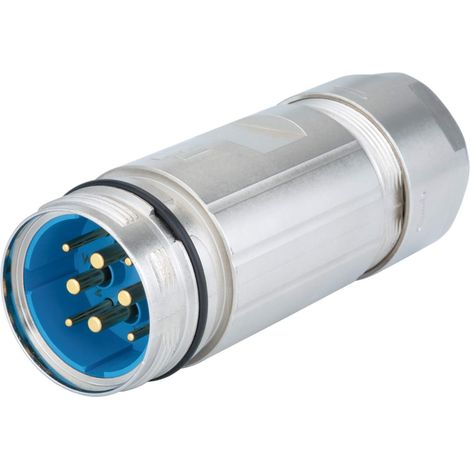 HUMMEL M40 Leistung Kupplungssteckverbinder gerade Stift Crimpanschluss, Polzahl 3+4+PE Kabelabgang gerade, Klemmbereich 17,0mm - 24,0mm - 1 Stück