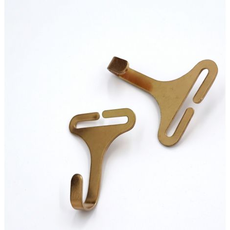 Gancho plano dorado para fijación de funda de asiento de coche (1/5)