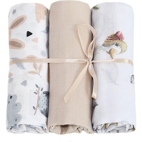 Pañales de muselina, 3 piezas (conjunto R) (1/3)