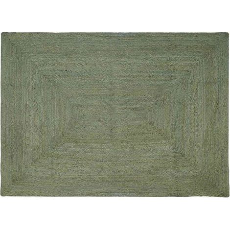 Tapis rectangulaire vert olive, 200 x 290 cm, jute. (1/5)
