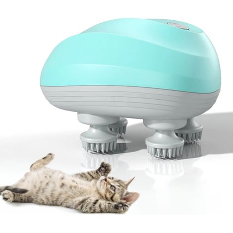 Massaggiatore elettrico per cuoio capelluto in silicone, mini massaggiatore ricaricabile per uso domestico, blu (mini).