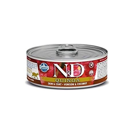 Farmina  Quinoa N&D  Lata de 80 g - Piel y pelaje  Venado, quinoa, coco y cúrcuma 80 g