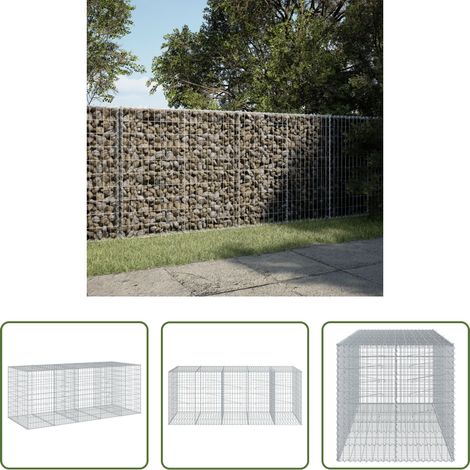 Aménagement extérieur -  Panier gabion avec couvercle 250x100x100 cm fer galvanisé (1/5)