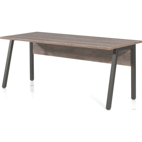 Bureau professionnel droit 200 cm SOON – Chêne vieilli et noir – Style design contemporain