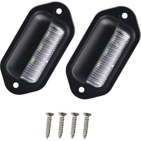 2PCS Eclairage Plaque Moto,Eclairage Plaque Immatriculation,éclairage Plaque Moto,Feu Arriere pour Remorque,Eclairage de Plaque Moto,pour 12V/ 24V Camion Camionnette Remorque Voiture Véhicule (1/4)