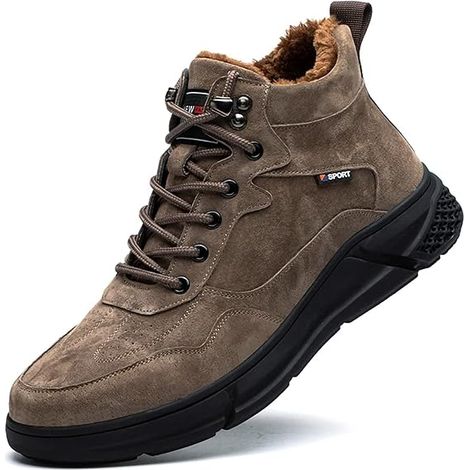 MINKUROW, zapatos de seguridad de invierno, zapatos de trabajo para hombres y mujeres, botas de seguridad cálidas con forro impermeable antideslizante, marrón EU 43 (1/5)