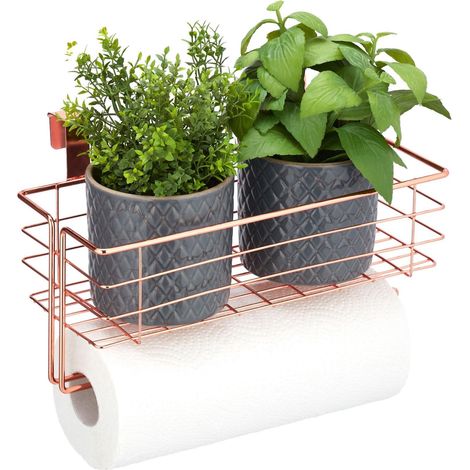 Cesta colgante con soporte para toallas de papel