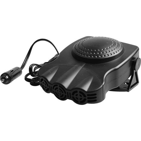 Chauffage voiture 12V noir 3 sorties air chaud/froid allume-cigare sécurisé dégivrage désembuage véhicule (1/5)