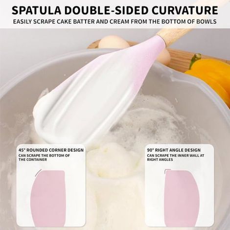Ustensiles Cuisine - Silicone Et Bois - 12 Pièces - Pour Poêles Revêtues - Ensemble Complet (1/5)