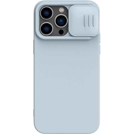 Étui pour iPhone 15 Pro Max/15 Ultra avec cache-objectif coulissant, fin et résistant aux chocs - gris (1/5)