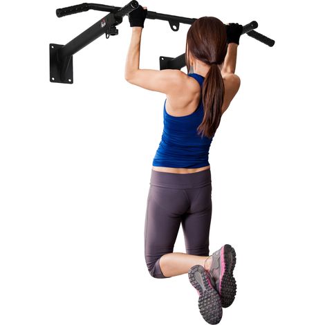 Barre de traction mur ou plafond, acier noir, équipement complet pour la maison, poignées antidérapantes, multifonction, capacité 150 kg (1/4)