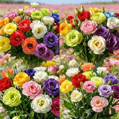 1000 Double Lisianthus Seeds – Elegant Non-GMO Flowers, Colour Mix, Ideal for Garden, Balcony, Easy to Grow