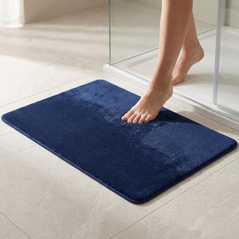 Tapis de bain antidérapant Linosa I - Entrée - Tapis magique en microfibre - Lavable en machine - Tapis de bain - Douche - Les tapis modernes (50 x 80 cm, bleu) (1/5)