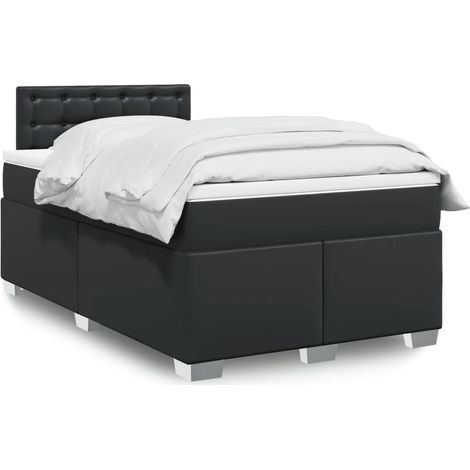 Cama box spring con colchón cuero sintético negro 120x190 cm vidaXL (1/5)