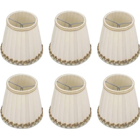 Lot de 6 petits abat-jour souples, sûrs et faciles à installer, pour lampes de table modernes et légères (ampoules E14). (1/5)