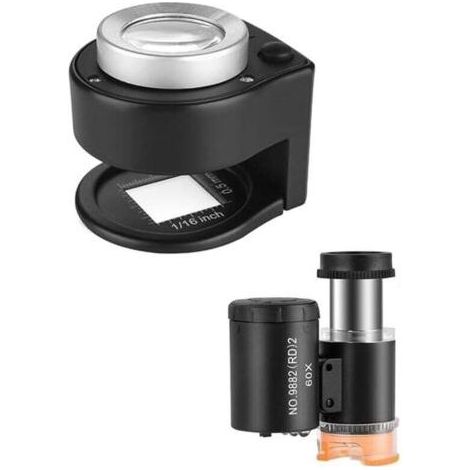 Loupe de bureau pliante en métal, grossissement 30X et 60X, idéale pour couture, lecture fine et inspection détaillée (1/4)