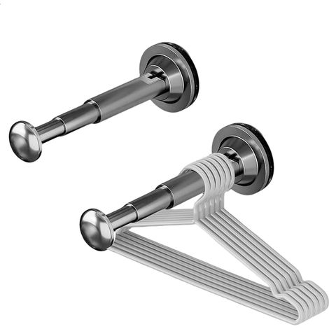 Tendedero de ropa de 2 piezas para colgar en la puerta, tendedero plegable de pared, tendedero extensible para balcón, lavandería, baño, apartamento, gris (1/5)