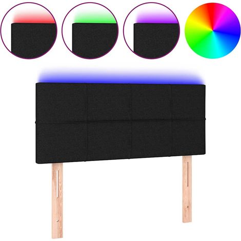 Maison Exclusive - Cabecero con LED de tela negro 90x5x78/88 cm (1/5)
