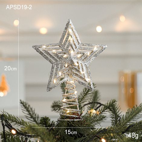Étoile Pour Arbre De Noël - 20 Cm - Avec Lumières Intégrées - Pour Décoration Intérieure - 1 Pièce (1/5)