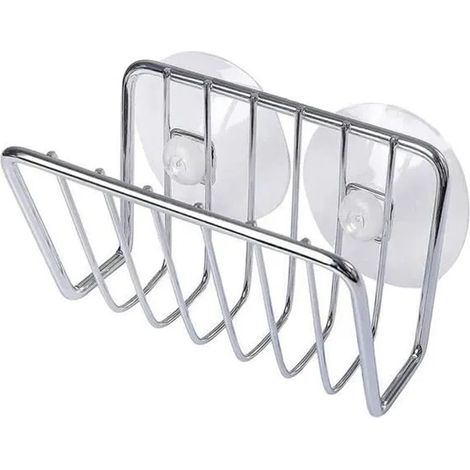 Porte-éponge - Non spécifié - Petit modèle - Acier inoxydable - Ventouse solide - 11cmx6cmx6cm
