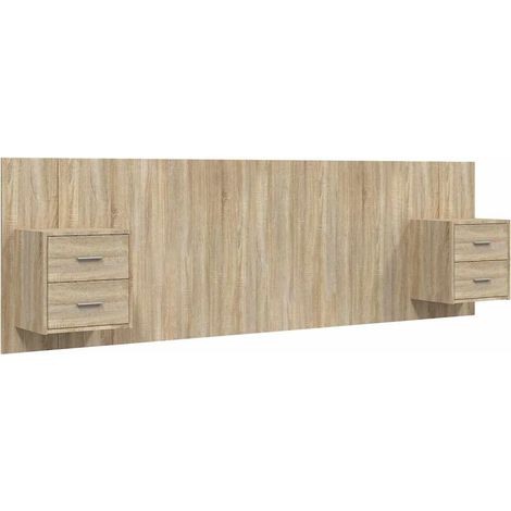 Maison Exclusive - Cabecero de cama con mesitas madera contrachap (1/5)