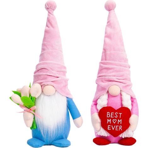 [Decoration] Our Brand Sweetheart Tulip Plush Doll Pair Cute Faceless Gnome Mother's Day Gift Set (1/5)