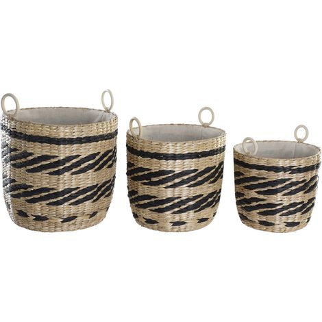 Cesta Set 3 Fibra Poliester 38X38X36 Natural DC195682 (1/3)