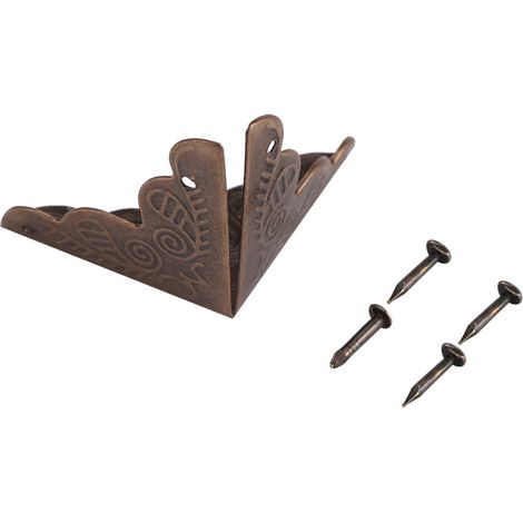 Lot de 12 Coins Métalliques Bronze pour Boîte en Bois Cadeau Bijoux, Protège-Angles Décoratifs, Couvre-Bords en Fer, Protection Coins Vintage (1/5)