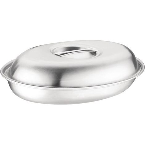 Plat à légumes en inox ovale 210 x 300 mm - OLYMPIA (1/2)