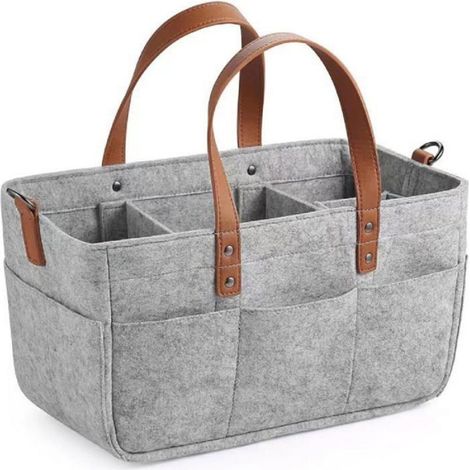 Filz-Wickeltasche für Babys – Wickeltisch-Organizer mit herausnehmbaren Fächern, perfekt als Geschenk zur Babyparty oder als Wickeltasche