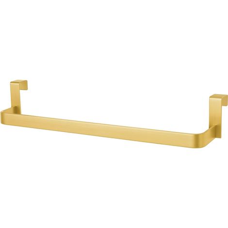 Kibath Toallero sin taladros de 36 cm acabado ORO CEPILLADO fabricado en acero inoxidable (1/4)
