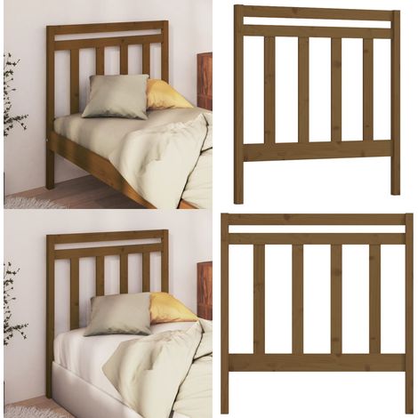 Cabecero de cama madera maciza pino marrón miel 95x4x100 cm - Madera maciza - Pino