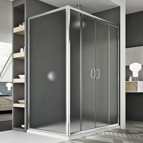 Schiebe-Duschkabine Strukturglas h 185 mod. Replay Duo 2 Türen 90x120 cm