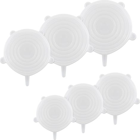 Couvercle En Silicone - 6 Pièces Tailles Différentes - Pour Récipients, Bol, Pot, Bocal, Tasse - Compatible Micro-ondes Réfrigérateur Lave-vaisselle (1/5)