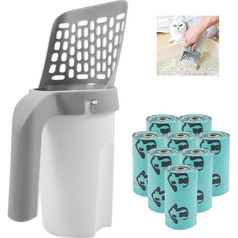 pelle Litire Pour Chat Avec Sacs Litire Pour Chat, Portable De Gande Capacit Pelle Litire Pour Chat, Poigne Confortable Durable Pelle Caca Dome (1/5)