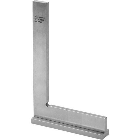 Équerre Simple à Chapeau 100 x 70 mm Classe II - DELA.1257.02 - Équerre à Talon - Chapeau Rapporté Vissé - Appui Talon et Face - Idéal pour Mécanicien - Outillage à Main (1/2)