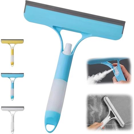 Raclette de Nettoyage Vitres 3 en 1 avec Pulvérisateur Intégré, Raclette Vitre Multifonction, Nettoyeur de Fenêtres sans Traces pour Douche, Pare-Brise, Miroir, Cuisine et Voiture (1/5)