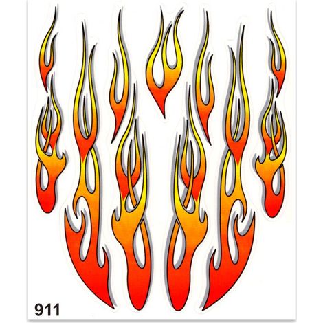 Adesivi Stickers Giganti Fiamme 24 x 20 cm