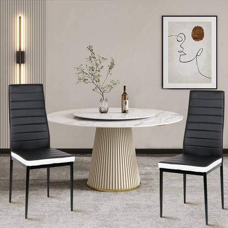 Set di 2 sedie per sala da pranzo Haloyo®,Principale nero e secondario bianco (1/5)