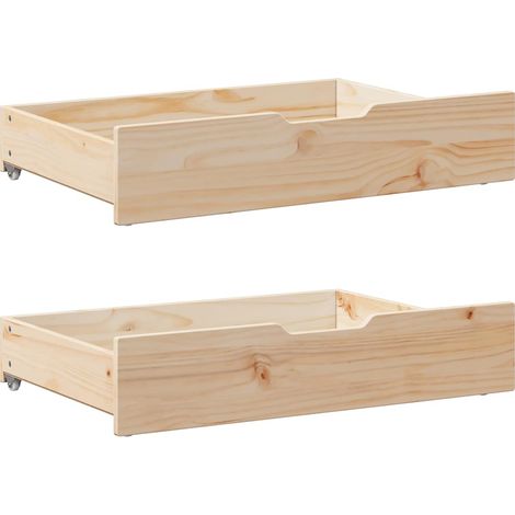 Under-Bed Drawers with Wheels 2 pcs 85x55x17 cm Solid Wood Pine vidaXL