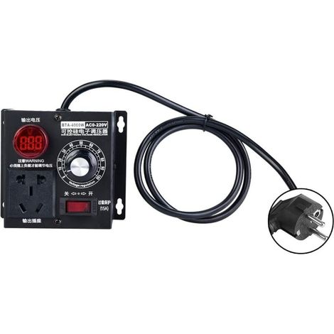 Regulador/atenuador de voltaje de 220 V, 9 A y 4000 W para ventilador con motor de CA - 1 unidad (1/5)