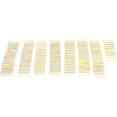 Kit 2600 pièces résistances à film métallique 130 valeurs 1Ω-3MΩ 1/4W lot assorti composants électroniques (1/5)