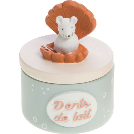 Petite boîte à dents de lait souris dans un coquillage (1/2)